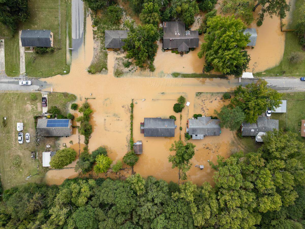 Cayce, South Carolina experiences severe flooding as water from Hurricane Helene flows down the Congaree River from North Carolina on Monday, September 30, 2024.