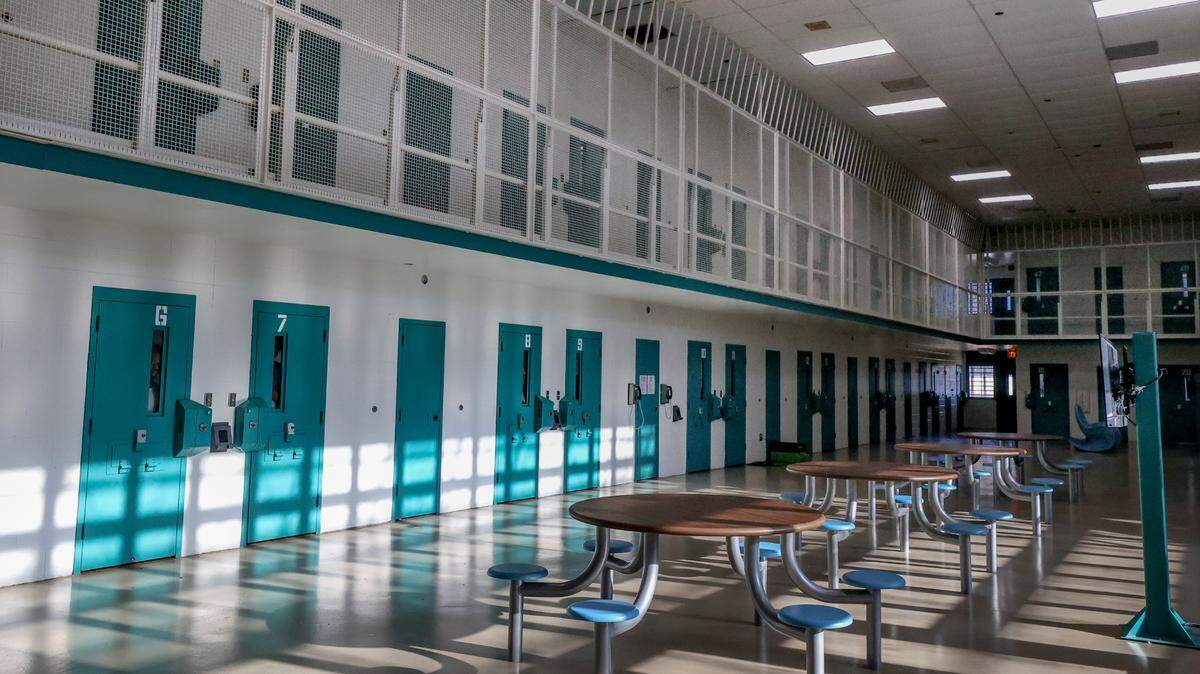 Morning sunlight streams into a newly renovated cell block at Alvin S. Glenn Detention Center in Columbia. The new cell blocks contain more secure, digital locks, two-story security towers and an enclosed second story.