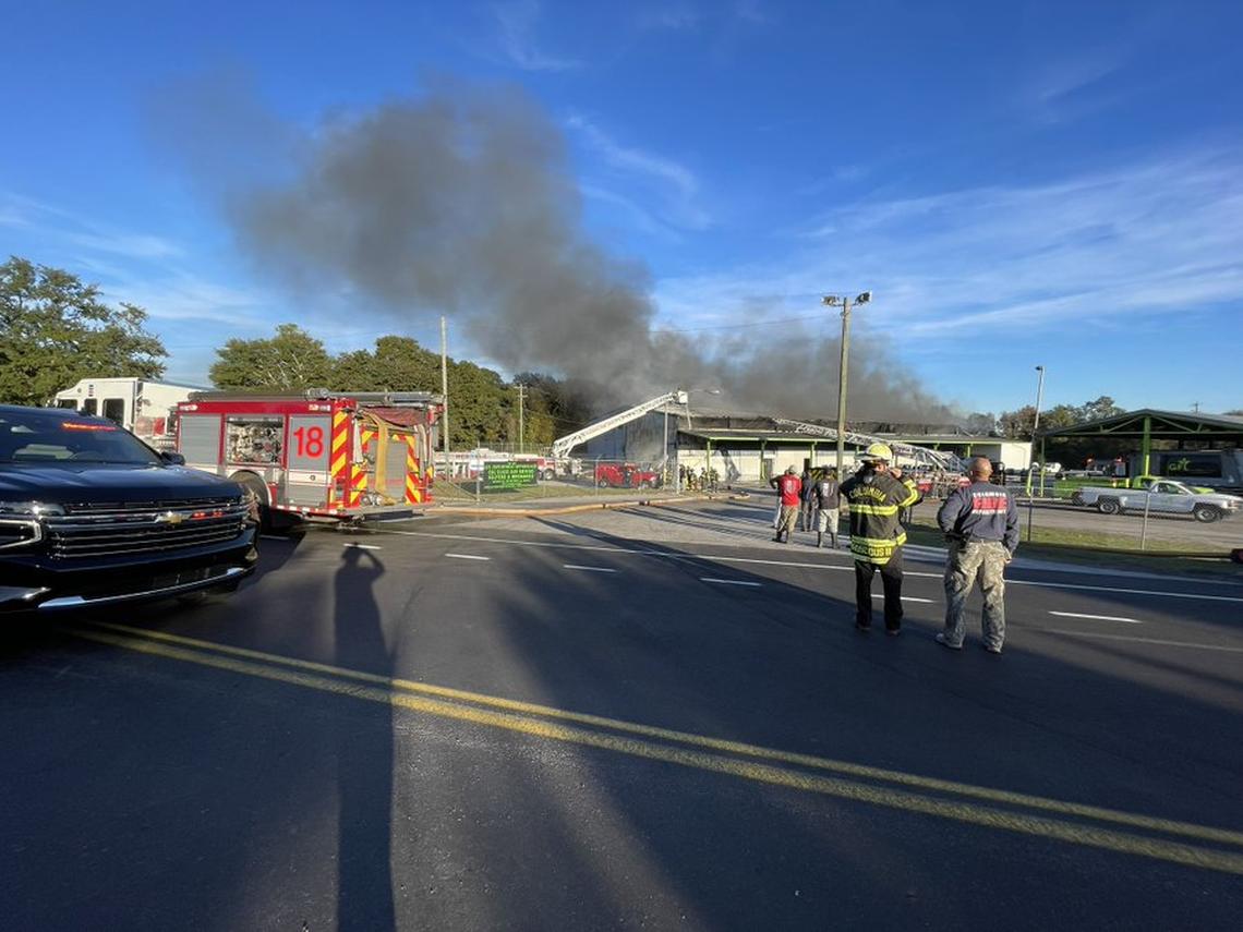 Members of the Columbia Fire Department respond to a fire.