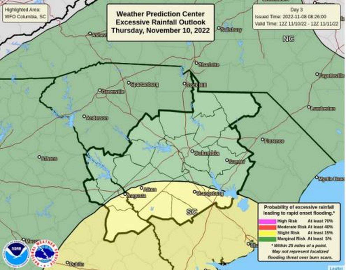 The forecast for the Midlands as Subtropical Storm Nicole approaches.