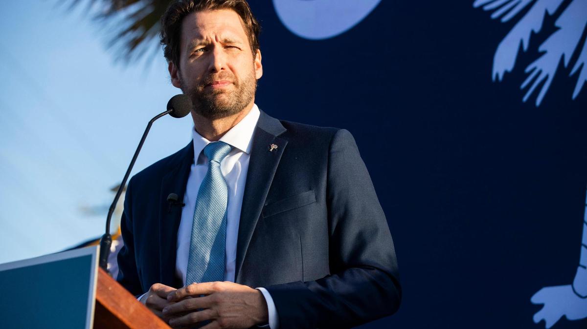 Former Representative Joe Cunningham launches his campaign for South Carolina Governor at Tradesman Brewing in Charleston, South Carolina on Wednesday, April 28, 2021.
