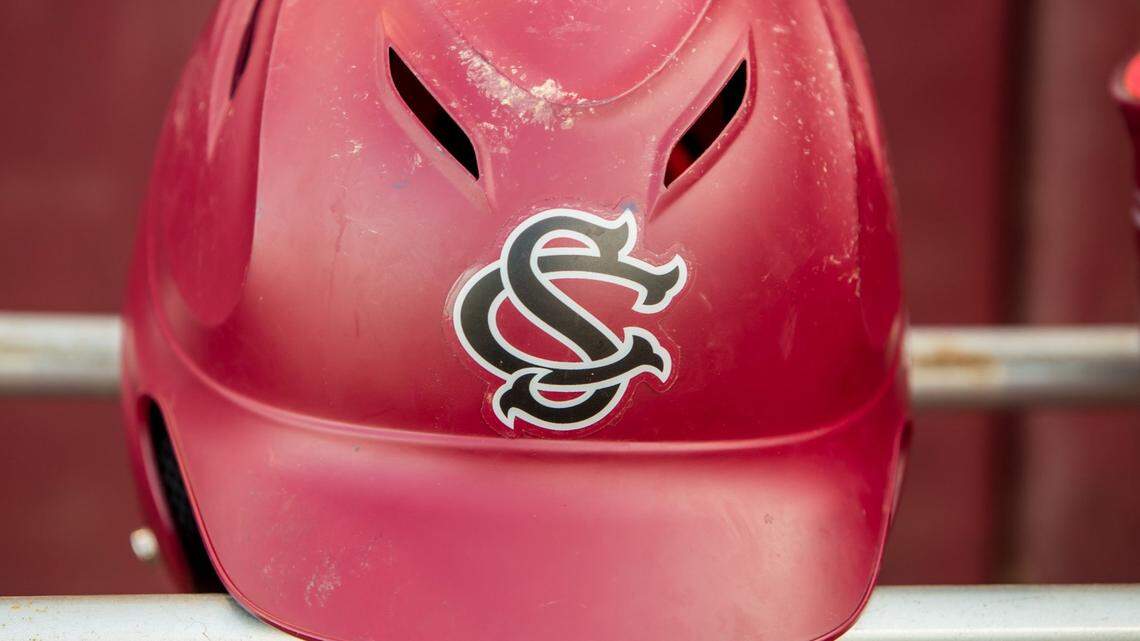 South Carolina Gamecocks helmet during their scrimmage at Founders Park.