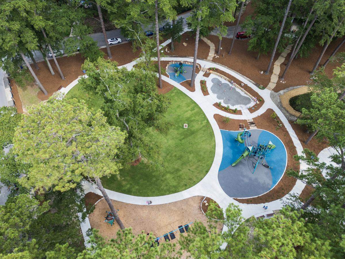 Mays Park, near the intersection of Trenholm Road and Beltline Boulevard, from the air on on Wednesday, August 20, 2025.