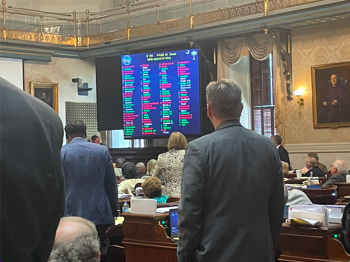 S.C. Sen. Tom Davis, R-Beaufort, watches Wednesday, May 4, 2022, as the House rejects an attempt to appeal a ruling on the medical marijuana bill, effectively killing the proposal with four days left on the 2022 legislative calendar.