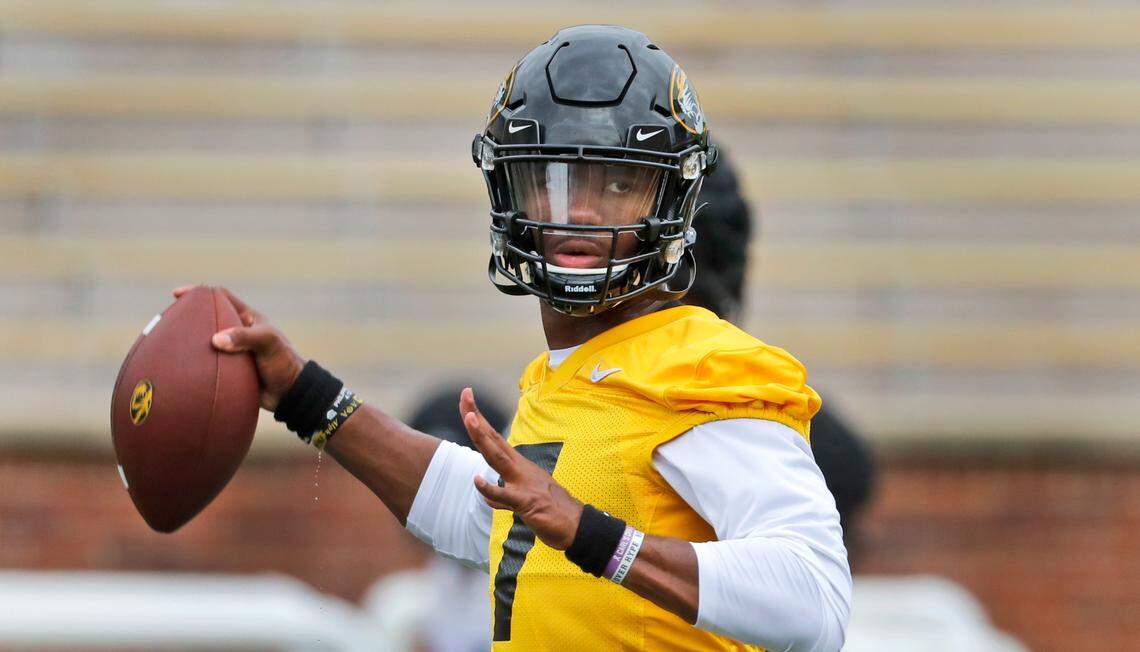Kelly Bryant during a Missouri practice on Aug. 12, 2019.