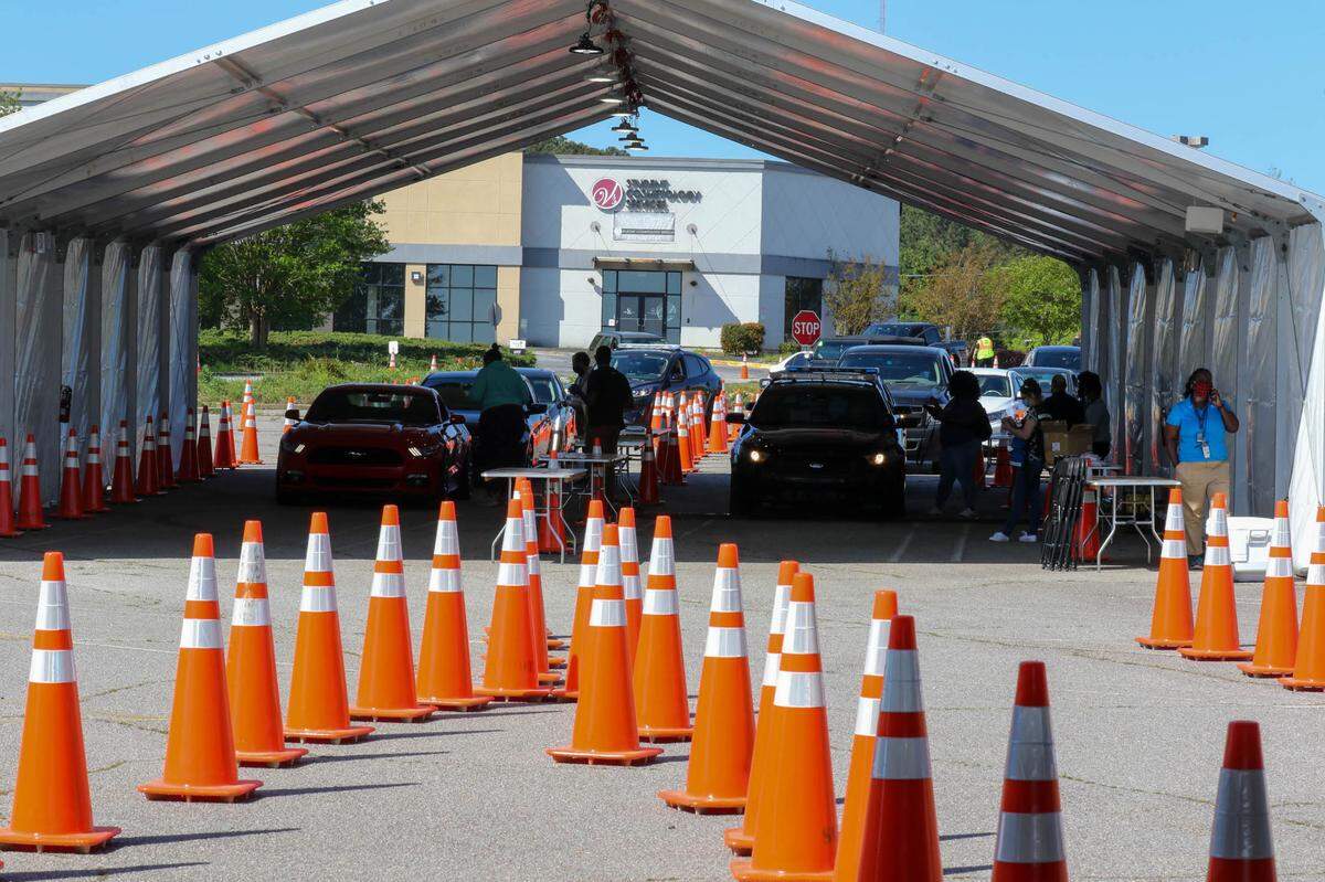 A mass vaccination site set up at the Columbia Place Mall in Columbia in 2021.