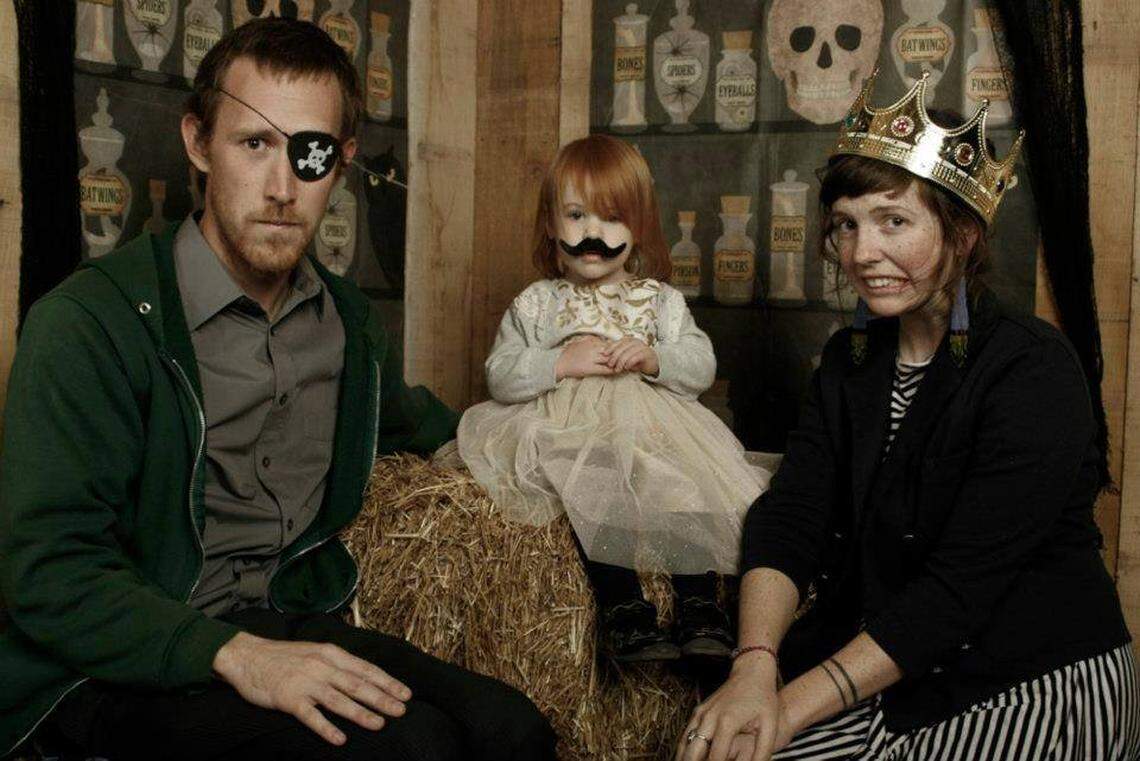 A photo booth in October 2012 captured the quirky-creative side of Aaron Graves, his wife, Jessica, and their daughter