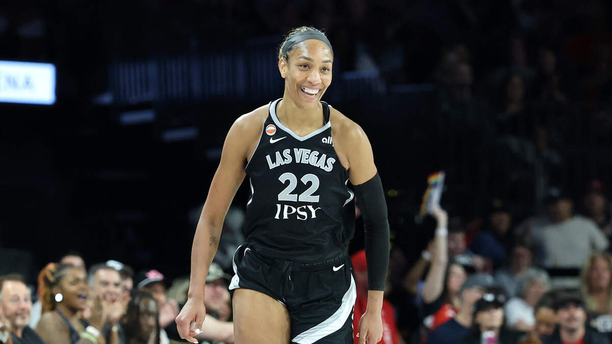 A'ja Wilson (22) of the Las Vegas Aces.
