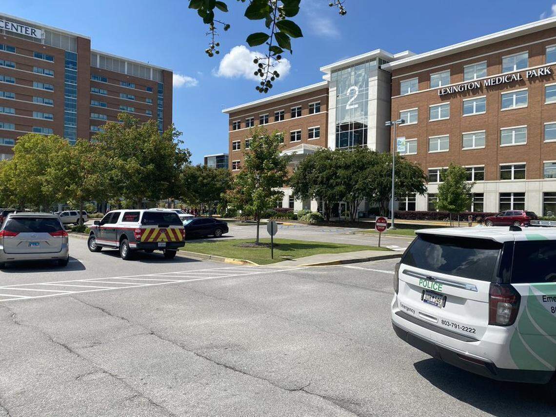 Law enforcement responds to a bomb threat on the Lexington Medical Center campus.