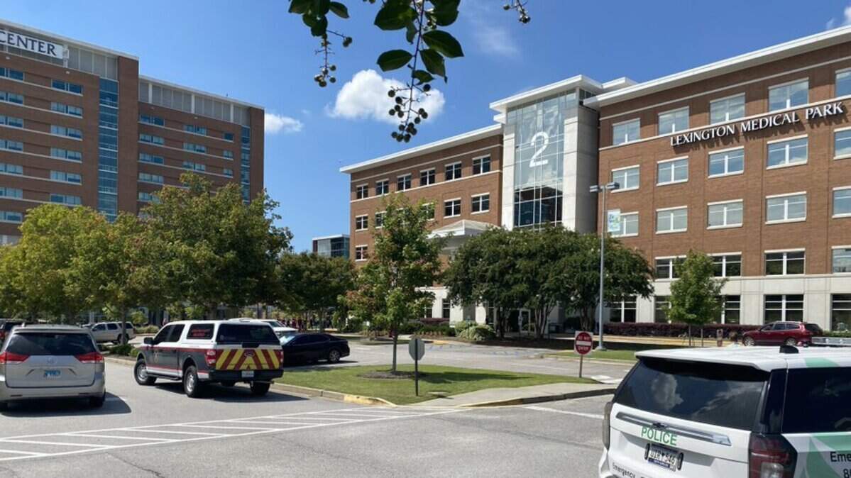 Law enforcement responds to a bomb threat on the Lexington Medical Center campus.