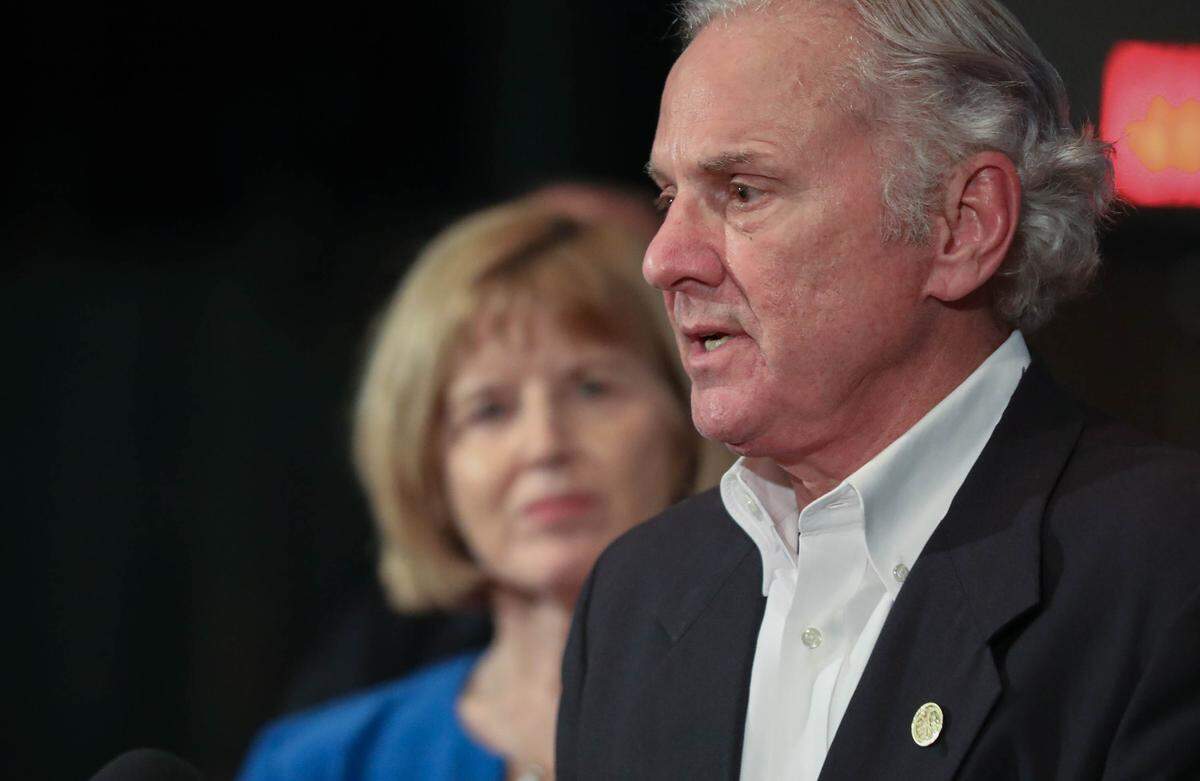 S.C. Gov. Henry McMaster and superintendent of education Molly Spearman announce during a press conference, that all schools in South Carolina will be closed 3/15/20