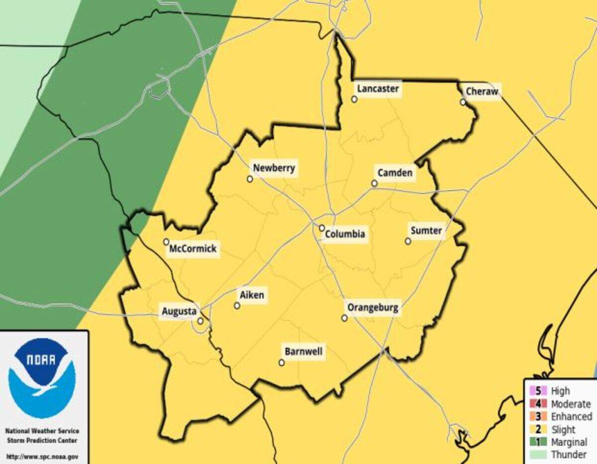 Severe weather is in the forecast for the Midlands.