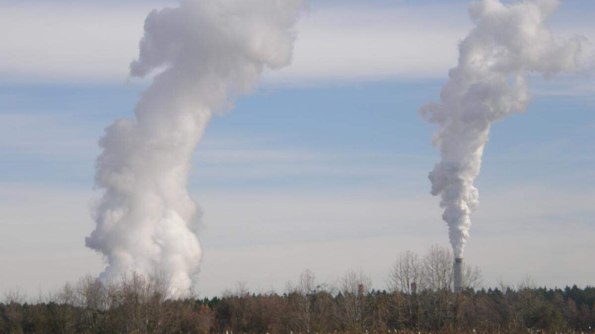 Dominion Energy’s Wateree power station rises above the flat farmland of lower Richland County. The state legislature asked Dominion to see if the plant could burn wood for electricity.