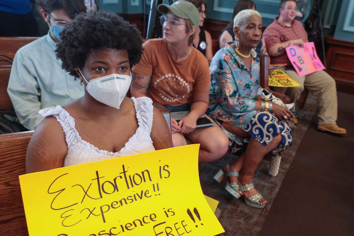 Advocates against repealing the city’s ban on conversion therapy filled the council chambers during a meeting of the Columbia City Council on Tuesday, June 17, 2025.