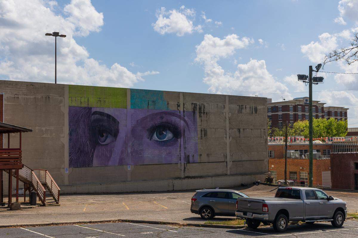 “Vista View, Fleeting Vision,” a mural by Columbia artist Blue Sky, on Thursday, April 3, 2025.