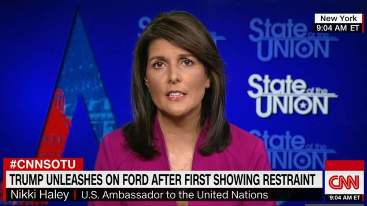 U.S. Ambassador to the United Nations Nikki Haley appeared Sunday on CNN’s ‘State of the Union.’
