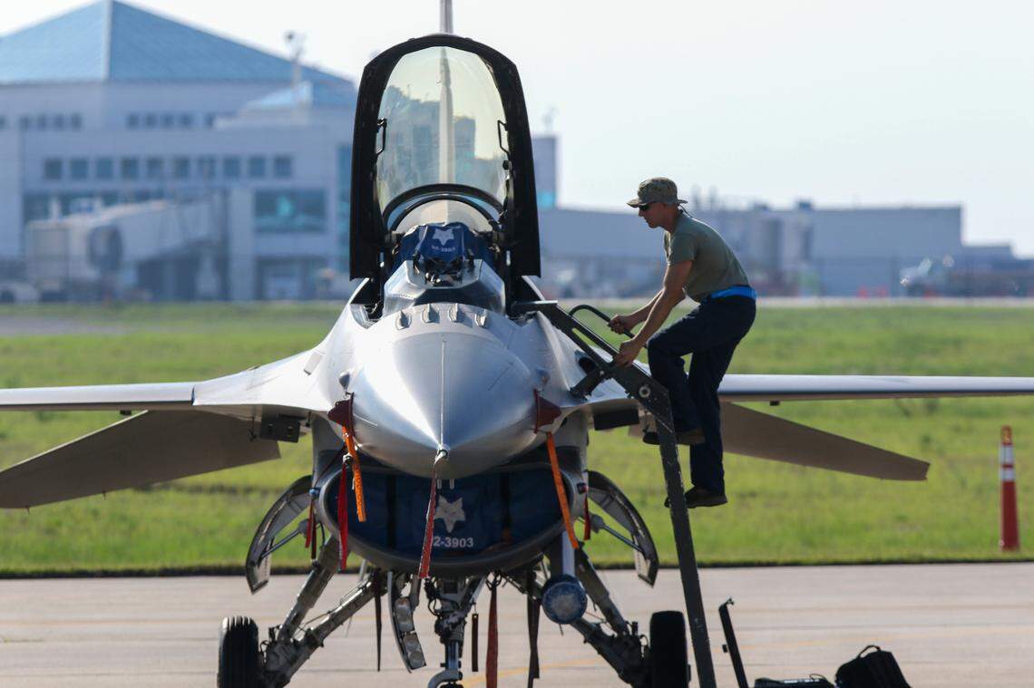 The 169th Fighter Wing of the South Carolina Air National Guard is temporarily stationed at the Columbia Metropolitan Airport while renovations take place at their home at McEntire Joint National Guard Base. The unit, with 25 F-16 jets will conduct its training daily.