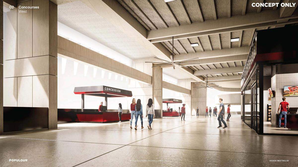 A look at the vision for the future concourse area on the west side of Williams-Brice Stadium.