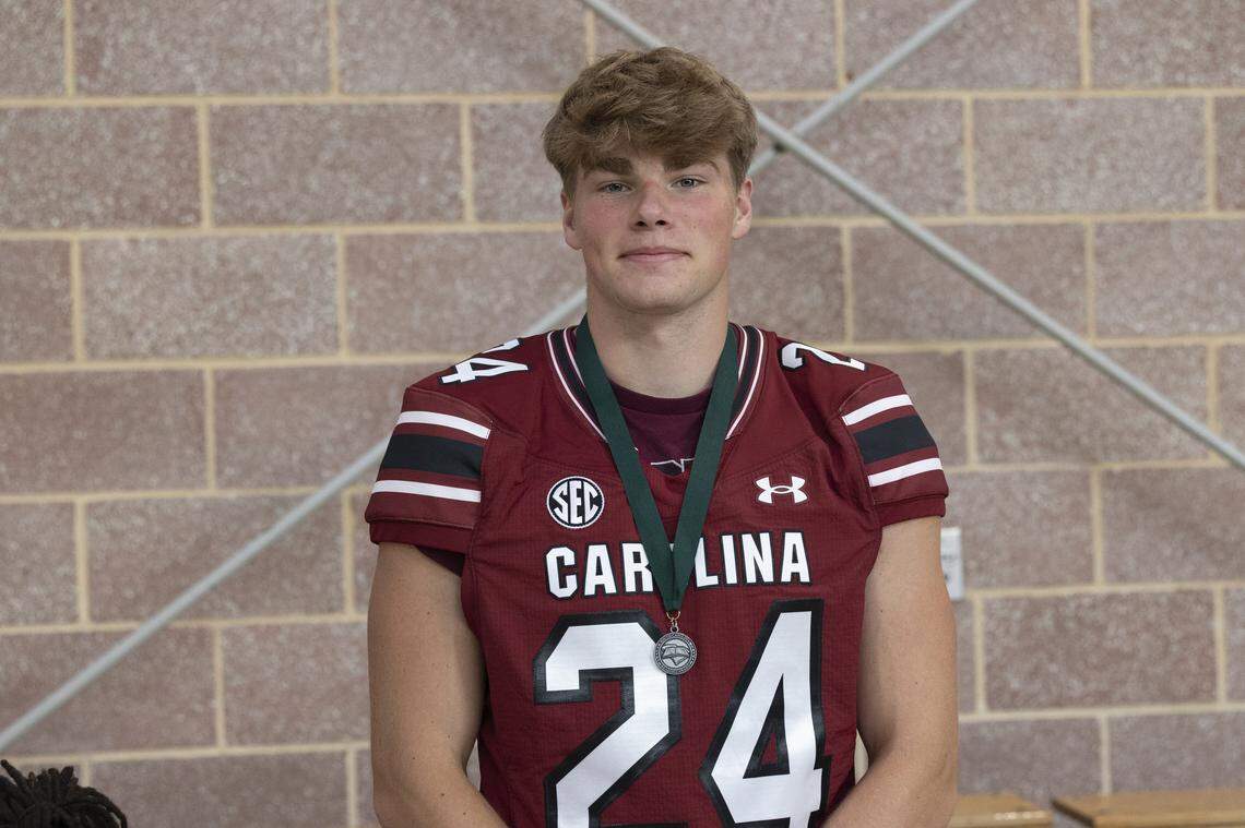 South Carolina football freshman Mason Love (24) appears at the annual Pigskin Poets event held Friday, July 12, 2024 at Drew Wellness Center in Columbia.