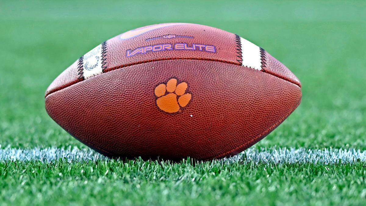 Sep 4, 2021; Charlotte, North Carolina, USA; A view a Clemson Tigers football before the game between the Clemson Tigers and the Georgia Bulldogs at Bank of America Stadium.