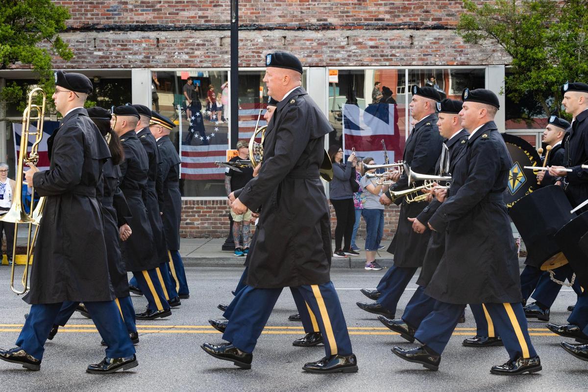 Fourteen American and British soldiers are given a funeral hundreds of years after their deaths fighting in the American Revolution in Camden, South Carolina on Saturday, April 22, 2023.