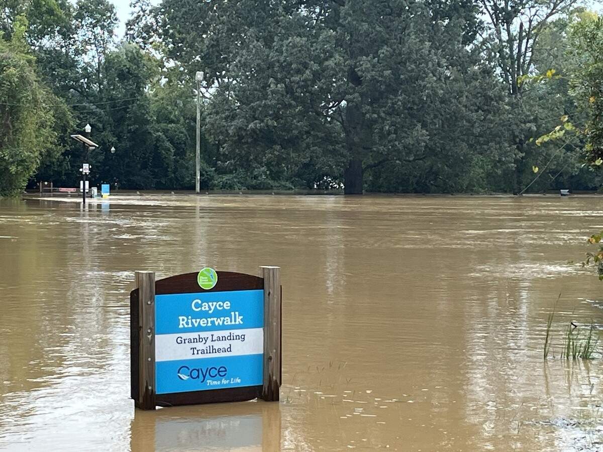 The Granby Landing Trailhead in Cayce was underwater on Sept. 30, 2024.