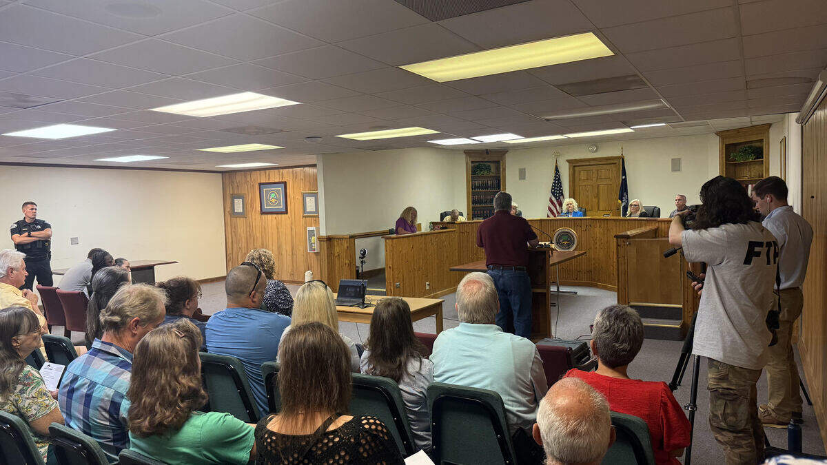 A crowd looks on during the public comment portion of South Congaree’s June 16 town council meeting.