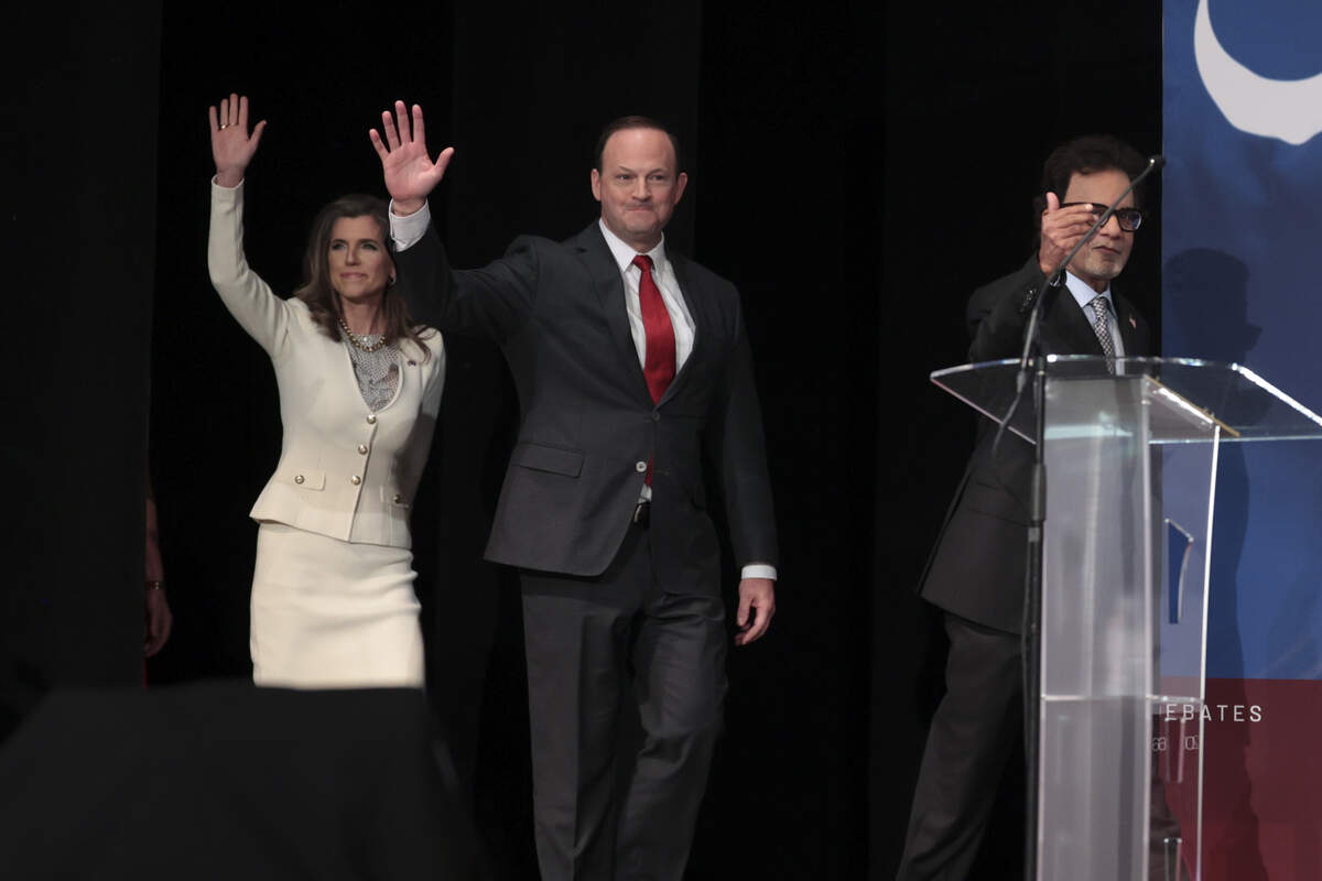 GOP candidates for South Carolina Governor, including businessman Rom Reddy, Attorney General Alan Wilson and U.S. Rep. Nancy Mace arrive for their televised debate at the Sottile Theater in Charleston on Tuesday, April 21, 2026.