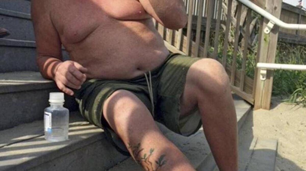 
Chip Wagner declined to go to the hospital after being bitten by what he thinks was a shark while in the ocean Thursday near 8th Avenue North in Myrtle Beach. He said there were six bite marks on his bandaged right foot.

