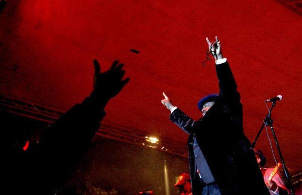 George Clinton and Parliament Funkadelic performs at the 2012 Famously Hot New Year’s Celebration in downtown Columbia Saturday night.