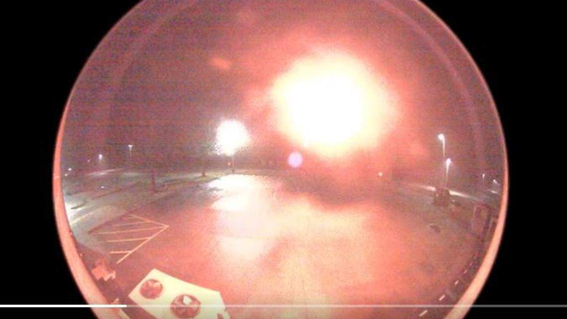 The Lexington County Sheriff’s Department is looking for three men who caused a fiery explosion outside of an area school.