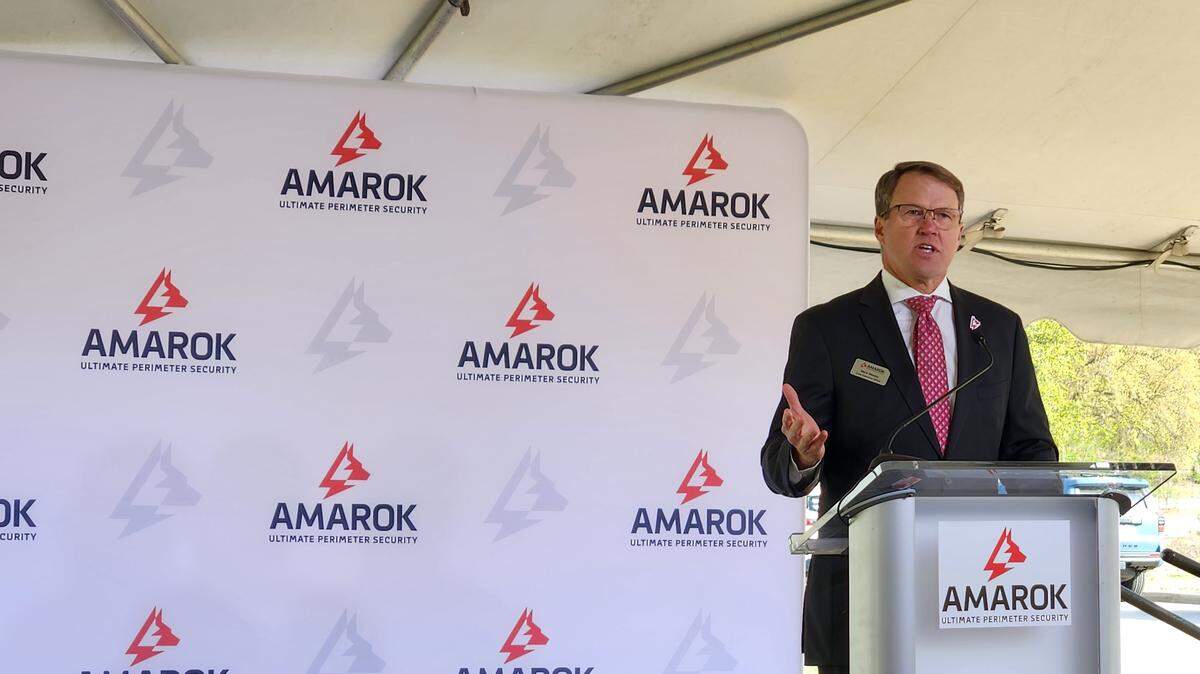 AMAROK CEO Mark Wesley speaks on March 24, 2026 as the company announced its plans to build a new corporate headquarters at the BullStreet District in Columbia, SC.