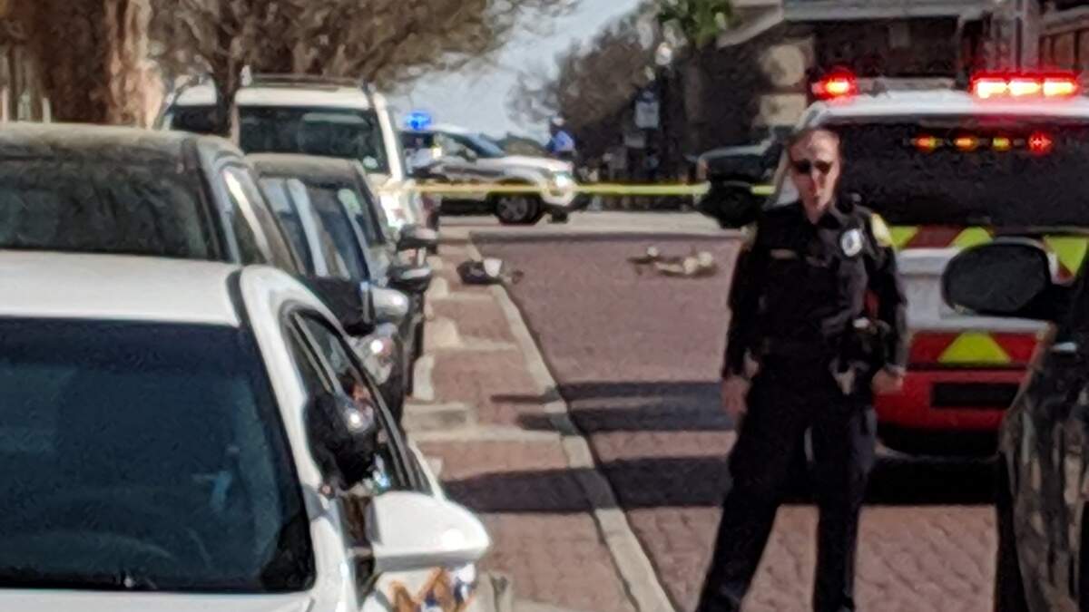 Police respond to a suspicious package two blocks from Colonial Life Arena during the NCAA March Madness Tournament on March 24, 2019.