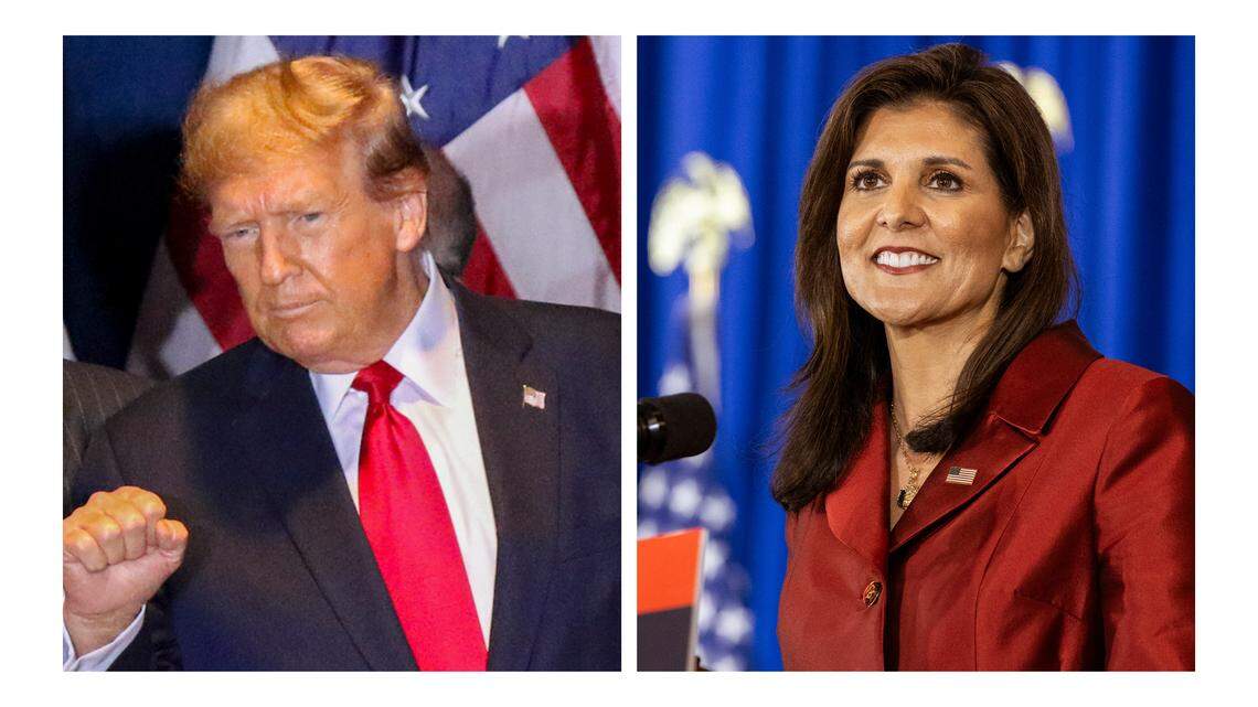 Republican presidential candidates Donald Trump and Nikki Haley.