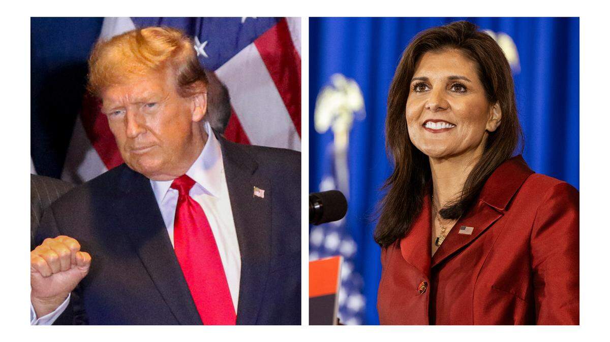 Republican presidential candidates Donald Trump and Nikki Haley.