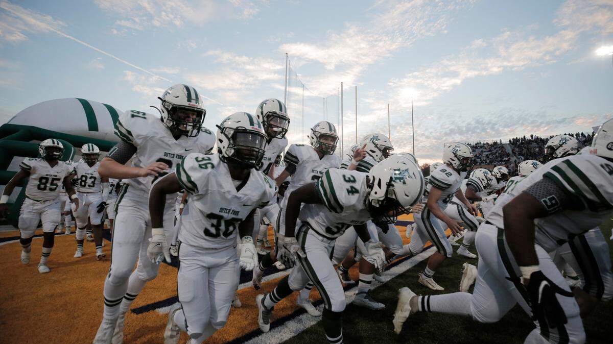 Dutch Fork enters the field to play Gaffney at Benedict College on Saturday, December 4, 2021.