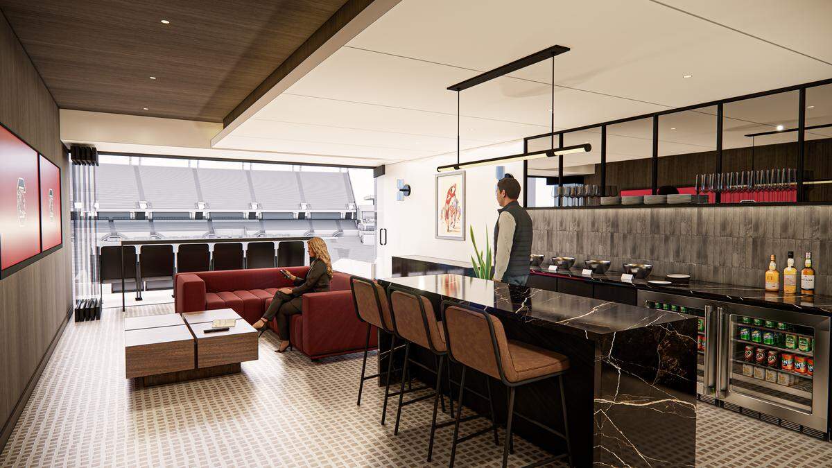 Rendering of what a 200 level suite could look like at Williams-Brice Stadium.