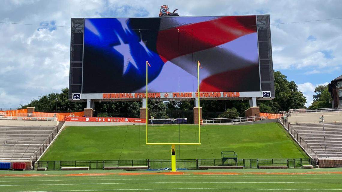 Clemson’s Memorial Stadium debuts a new video board for the 2022 season.