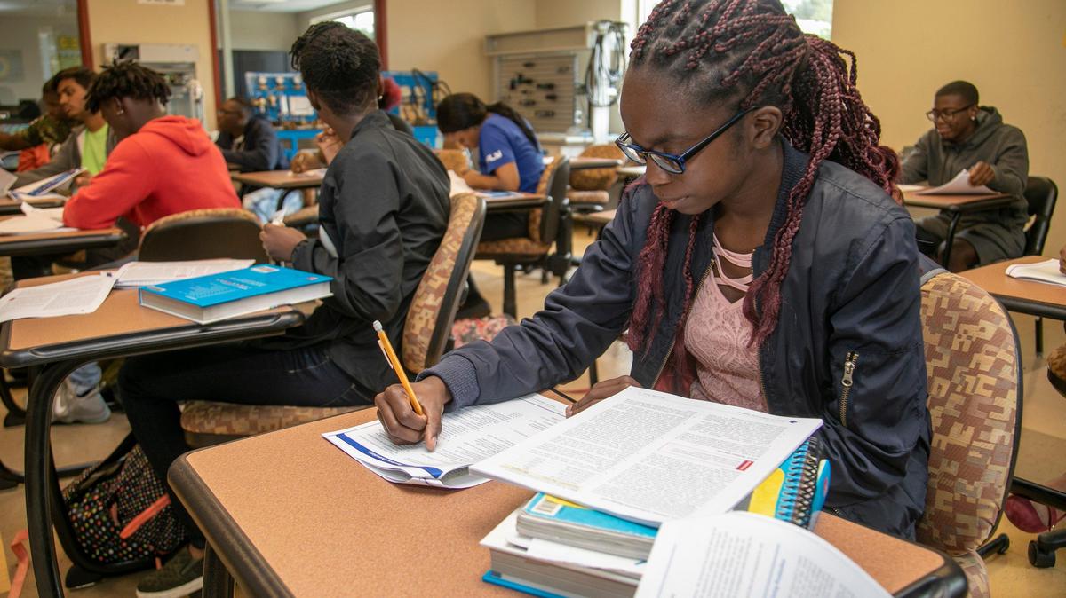 Laila Donaldson, a sophomore at Denmark-Olar High School, is taking a mechatronics class at Denmark Technical College. The classes are offered to the high schoolers in a dual enrollment program where the students can take classes for an associates degree for free, while completing their high school requirements. 10/16/19