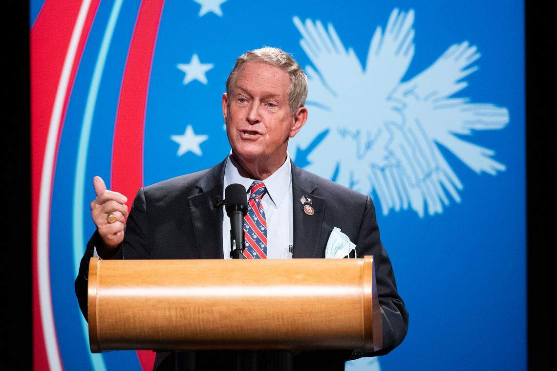 South Carolina’s Second Congressional District candidates US Representative Joe Wilson and Adair Ford Boroughs debate at River Bluff High School on Tuesday, October 20, 2020.