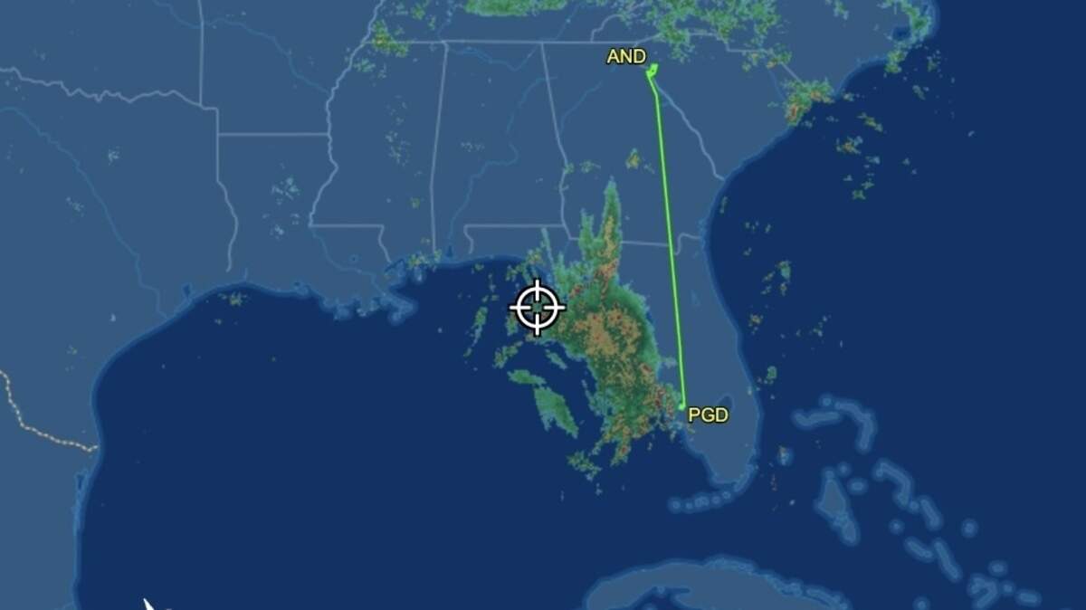 Map shows the route of a plane that crashed in Lake Hartwell.