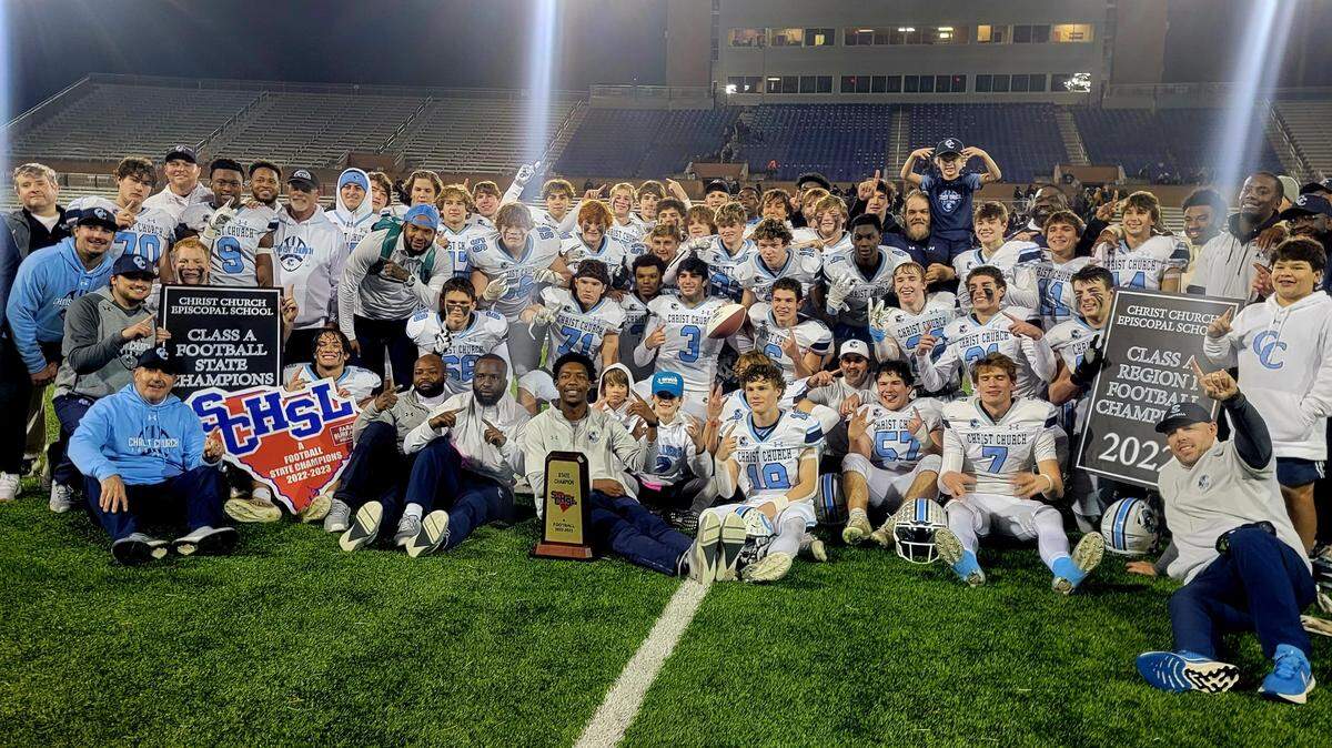 Christ Church football wins the 2022 Class A championship on Dec. 2, 2022.