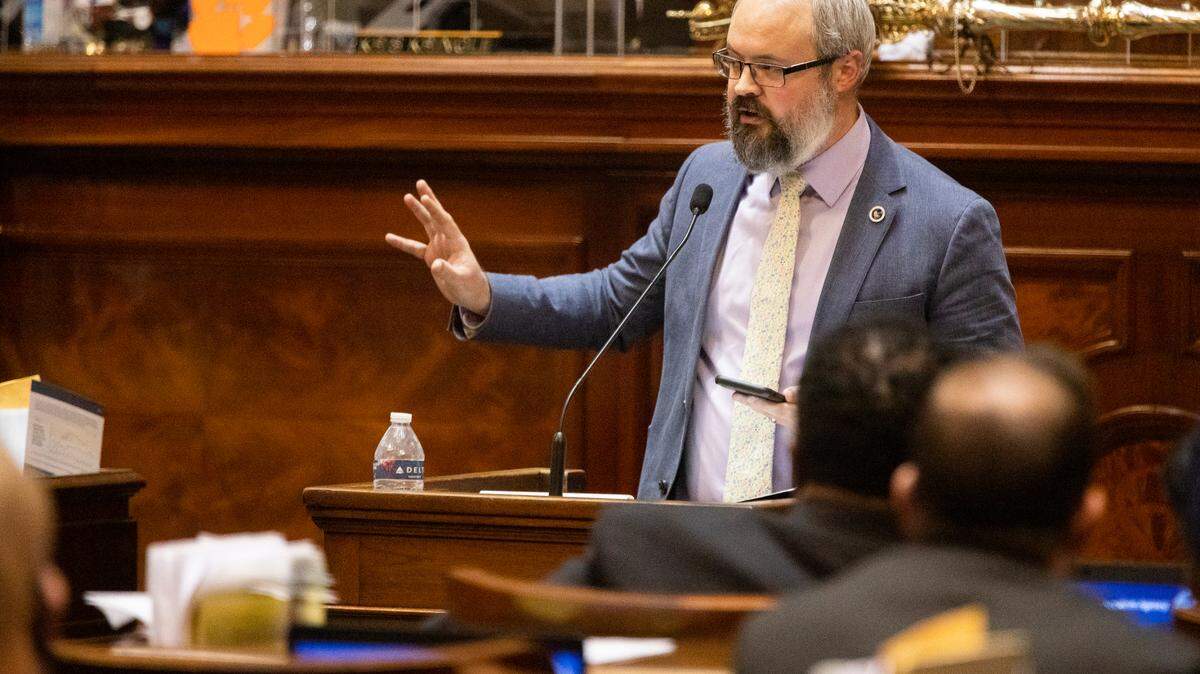 Former state Rep. Jonathon D. Hill speaks on the South Carolina State House floor on Wednesday, December 1, 2021.