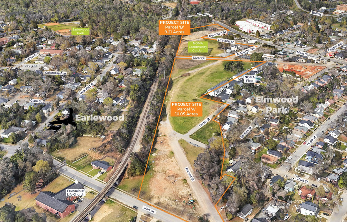 A roughly 19-acre property between Park and North Main streets is up for redevelopment. The city wants to build housing and integrate a future leg of the Vista Greenway. The site has two parcels, about 9 acres north of River Drive, and about 10 acres south of the roadway.