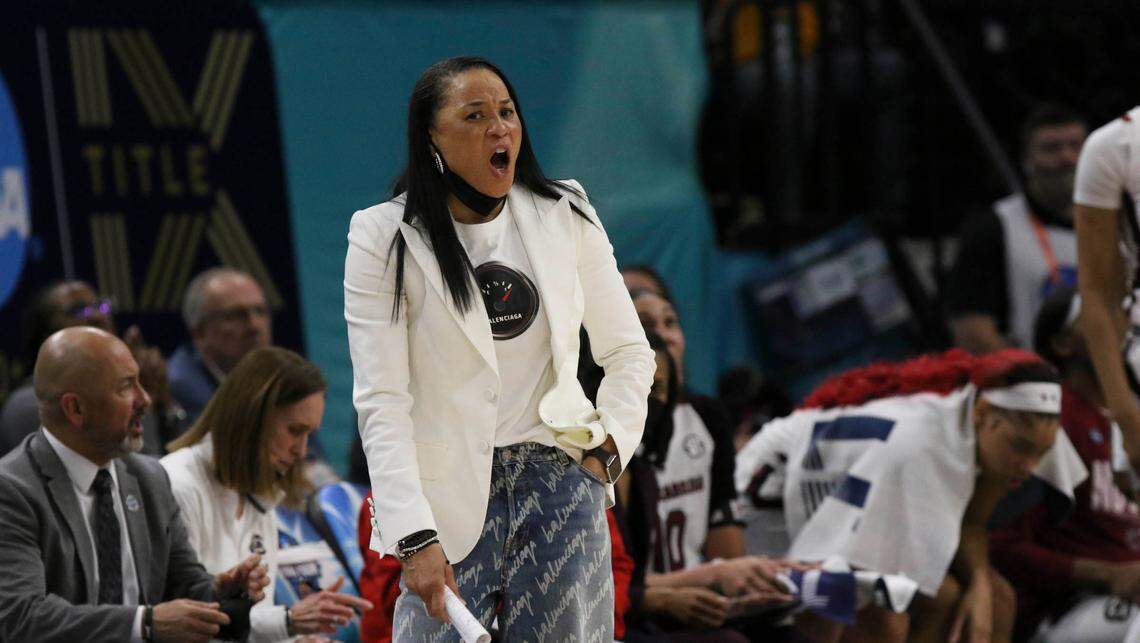 University of South Carolina Head Coach Dawn Staley has been at the school since 2008, winning two national titles.
