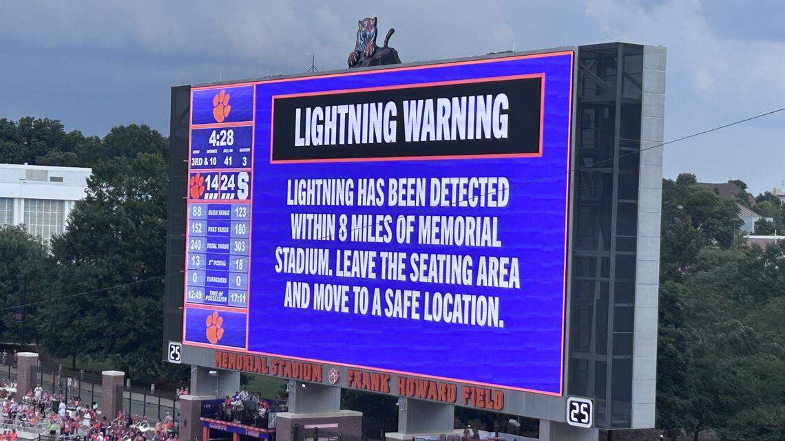 Clemson Syracuse Football Game Delayed By Lightning The State clemson-syracuse-football-game-delayed-by-lightning-the-state