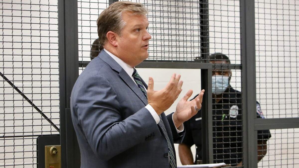 Defense attorney Jim May represents David Bennett Galloway, III in Richland County Bond Court on Thursday, November 11, 2021.