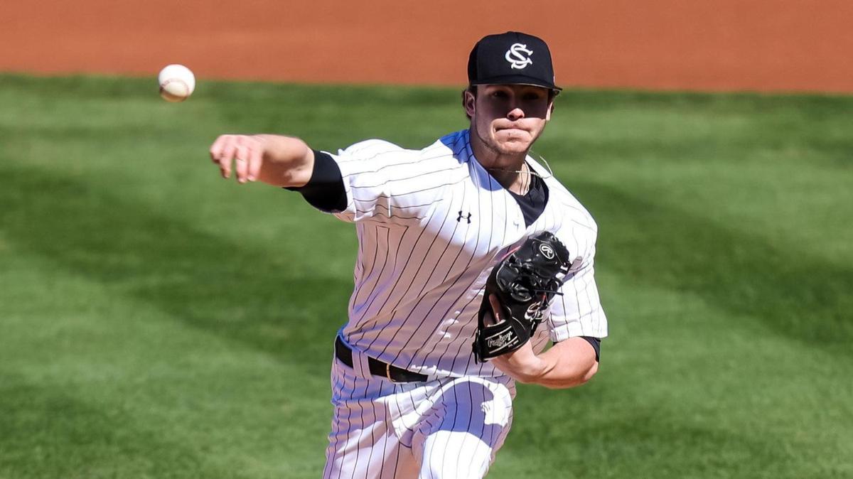 South Carolina pitcher James Hicks (34)