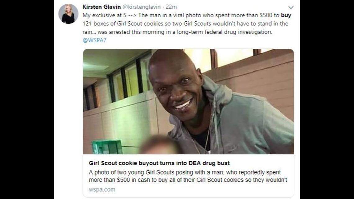 Days after buying $540 of Girl Scout cookies Detric McGowan was arrested by the DEA.