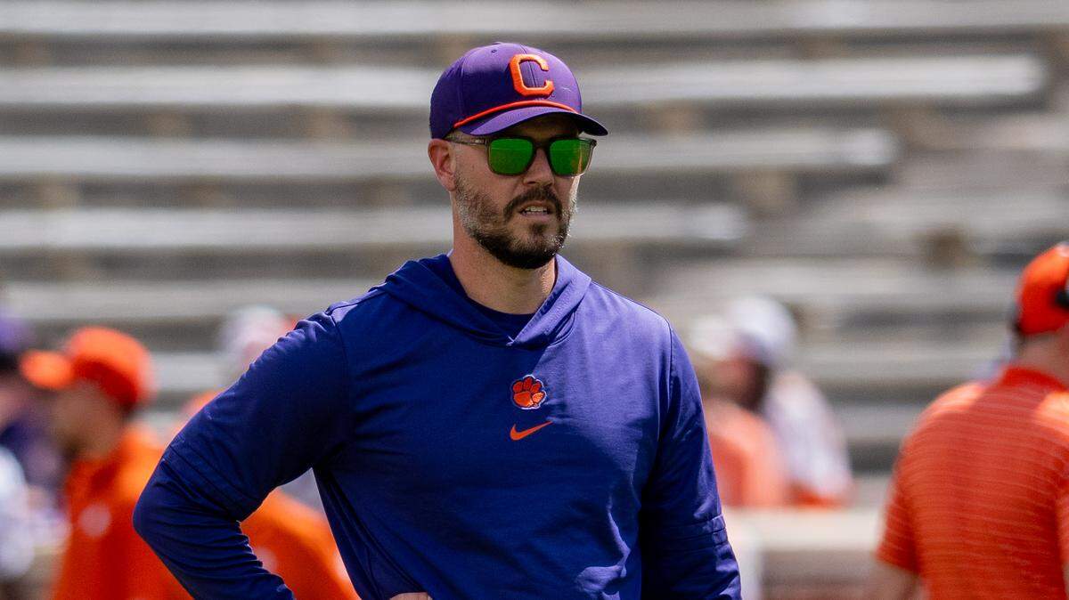Clemson offensive coordinator and quarterbacks coach Garrett Riley